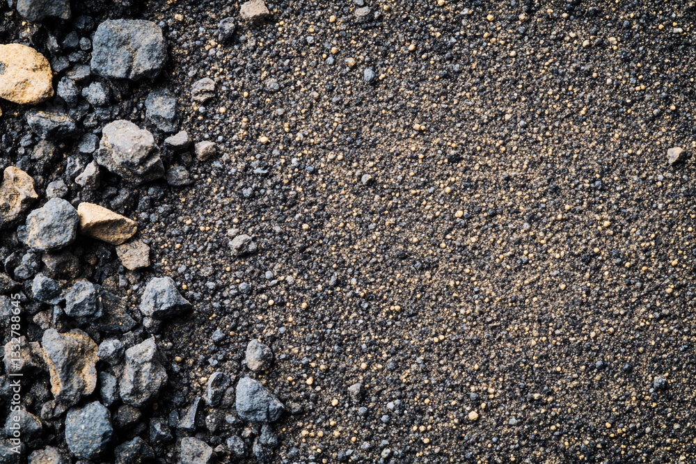 Poster view of scattered gunpowder grains on a surface generative ai