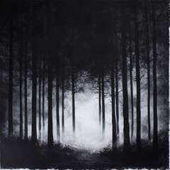 Fototapeta premium Misty forest interior
