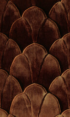 Obraz premium Textured brown fabric with a scalloped pattern featuring medium and dark shades arranged harmoniously