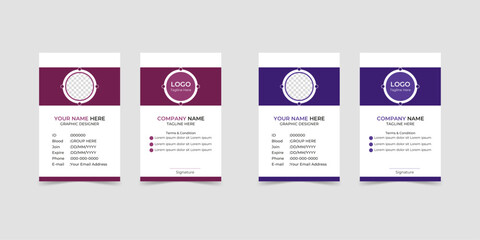 Naklejka premium A modern, customizable ID card design perfect for businesses, events, and memberships. With Two Different Colors