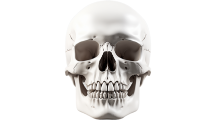 Human Skull Model Detailed 3D Anatomy, Realistic Bone Structure for Medical Themes.
