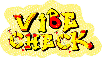 Typography vibe check | graffiti mockup design | colorful paint splashes | gen Z words