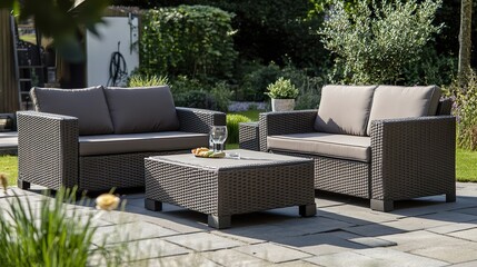 Backyard Patio Furniture Set, Sunny Day