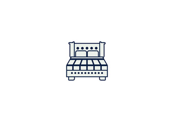 Vector illustration of cartoon sofa in minimalist style isolated on white background