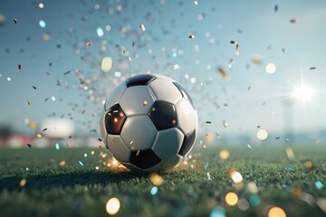 Fototapeta premium Soccer Ball in Action generative ai
