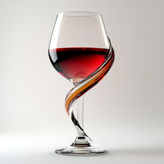 Photorealistic Glass of Red Wine on White Background