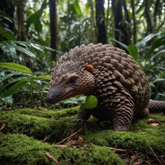 Fototapeta premium close up of a small river otter