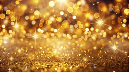 Golden Bokeh Lights Festive Abstract Background