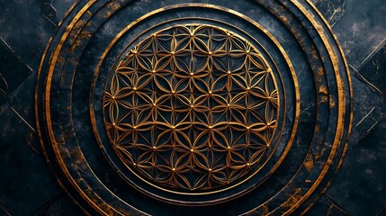 Decorative flower of life mandala with rich ornamental balance high resolution wallpaper