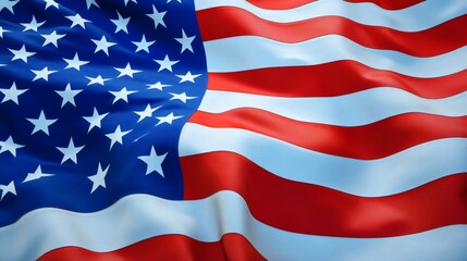 Fototapeta premium A waving fabric of a patriotic flag with stars and stripes