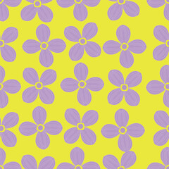 Cute feminine watercolor seamless pattern with wildflowers. hand drawn