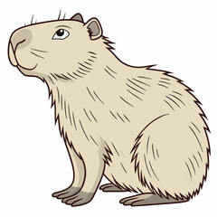 Fototapeta premium A meticulously crafted illustration presents a charming capybara in an inviting and playful pose, ready to captivate with its adorable presence. 