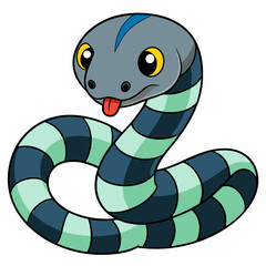 Fototapeta premium A charming illustration of a cartoon python with a delightful design, it's the perfect companion for children and anyone who appreciates whimsy. 