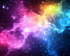 Obraz premium Abstract cosmic nebulae, vibrant colors, space exploration, digital art