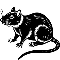 Obraz premium Tasmanian Devil Silhouette: A bold black and white silhouette of a Tasmanian devil, a unique marsupial from Tasmania, Australia. This striking graphic captures the devil's fierce spirit.