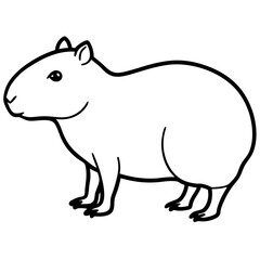 Fototapeta premium Cute cartoon rhino vector illustration for wildlife and zoo-themed art