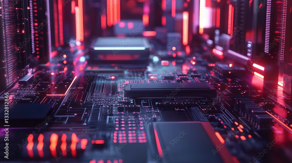 Poster 3d render of ai and artificial intelligence technology – futuristic digital innovation and advanced 