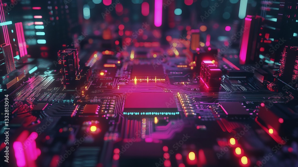 Poster 3d render of ai and artificial intelligence technology – futuristic digital innovation and advanced 