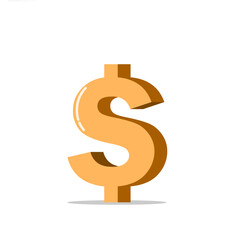 Dollar sign icon vector illustration isolated on white background for your mobile app design