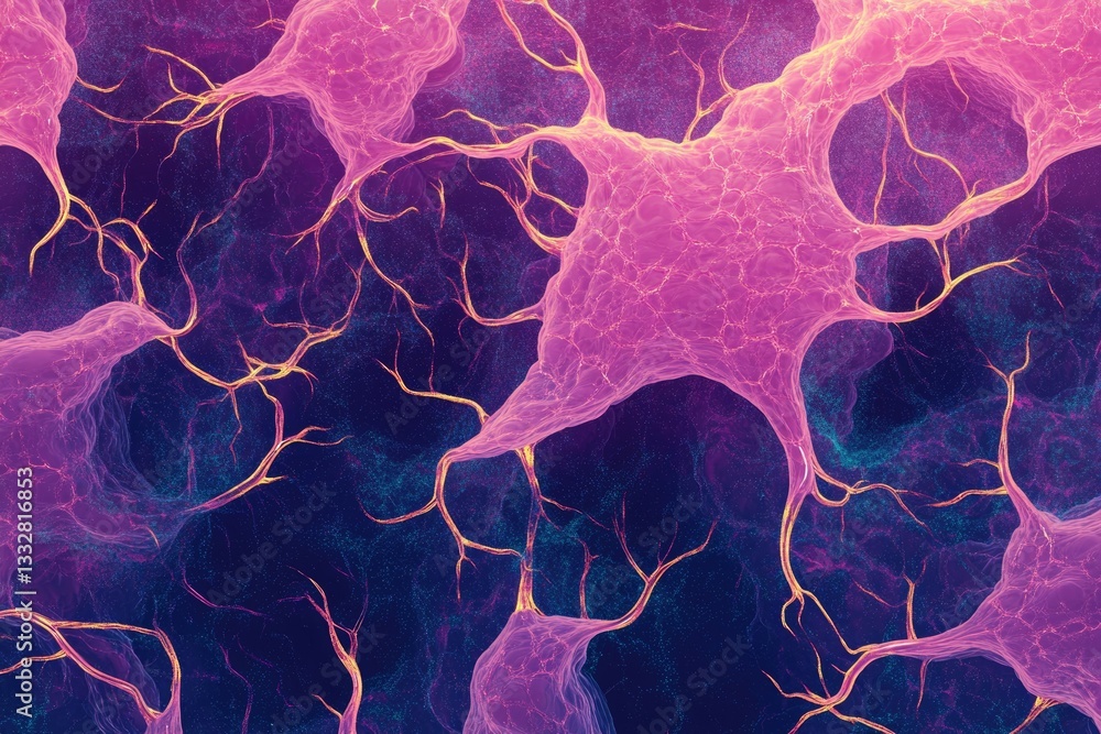 Leinwandbilder abstract representation of interconnected neurons, showcasing intricate neural networks and vibrant 