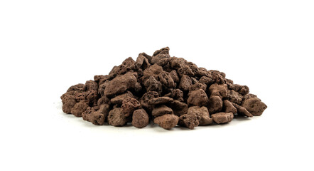 Volcano Stone Isolated, Red Volcanic Pumice, a Cold Piece of Lava, Basalt Extrusive Igneous Rock