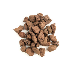 Volcano Stone Isolated, Red Volcanic Pumice, a Cold Piece of Lava, Basalt Extrusive Igneous Rock