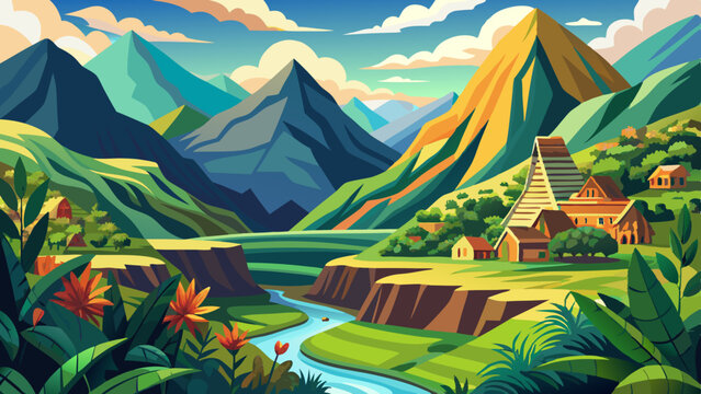 Mountain landscape in the Yungas by Coroico - Bolivia