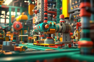 Colorful Cartoon Robot Toy Factory