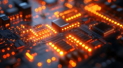 A glowing render of a smart city control center managing business and logistics in real time.