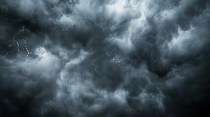 Obraz premium Dramatic Dark Storm Clouds with Faint Lights