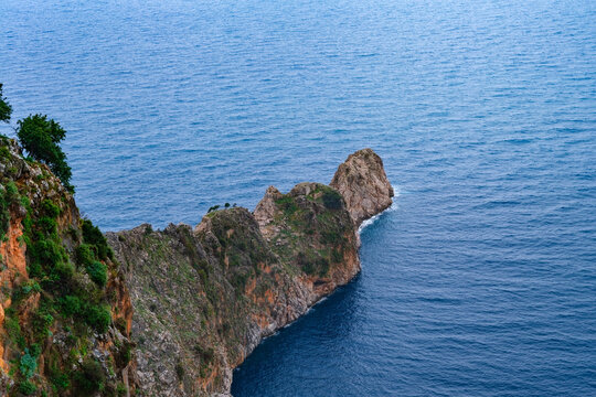 Aerial view of peninsula from Alanya Castle, Alanya Turkey