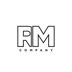 Letter R and M, RM logo design template. Minimal monogram initial based logotype.