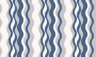 Abstract wavy stripes in calming blue and gray hues.  Perfect for website backgrounds, textile designs, or modern interior décor. This seamless pattern evokes a sense of fluidity and tranquility.