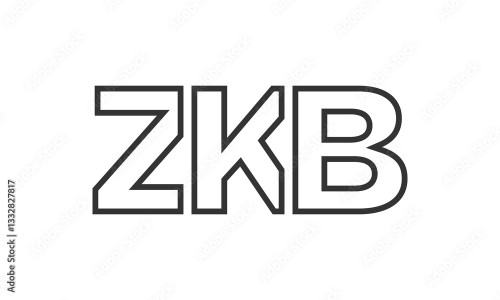 Poster zkb logo design template with strong and modern bold text. initial based vector logotype featuring s