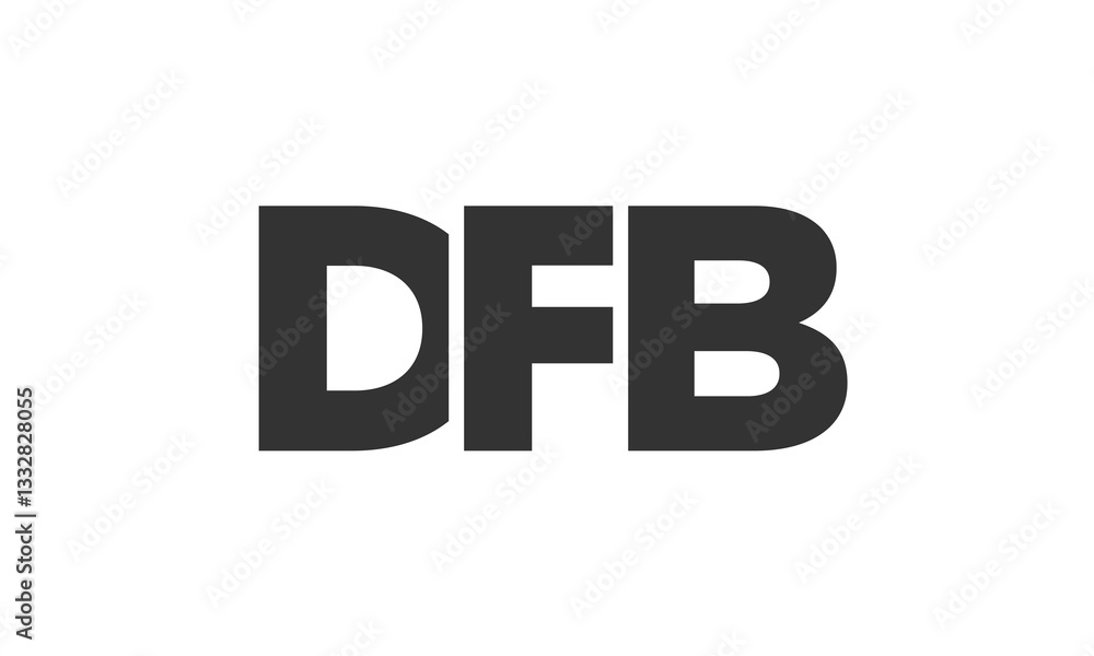 Fototapete DFB logo design template with strong and modern bold text. Initial based vector logotype featuring simple and minimal typography. Trendy company identity.