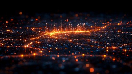 Fototapeta premium A dynamic render of a glowing business logo emerging from a polished background.