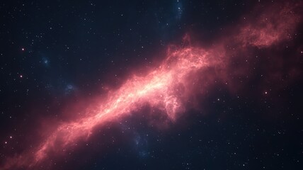 Obraz premium Red And Pink Cosmic Nebula In Dark Space