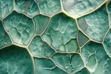 Close-up view of a leaf's intricate, textured surface revealing cellular structure.