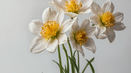 Obraz premium Flower blossoming. White background. 