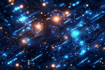 Obraz premium An abstract depiction of a luminous circuit board design