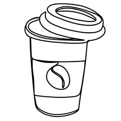 Cup of coffee take away one continuous line art drawing