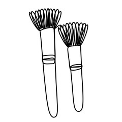 Makeup brush one continuous line art drawing