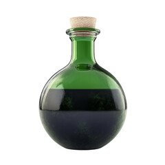Mysterious green potion bottle dark liquid cork stopper witchcraft fantasy