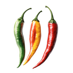 Vibrant Chili Peppers Trio Bold Colors Spicy Heat Flavorful Goodness