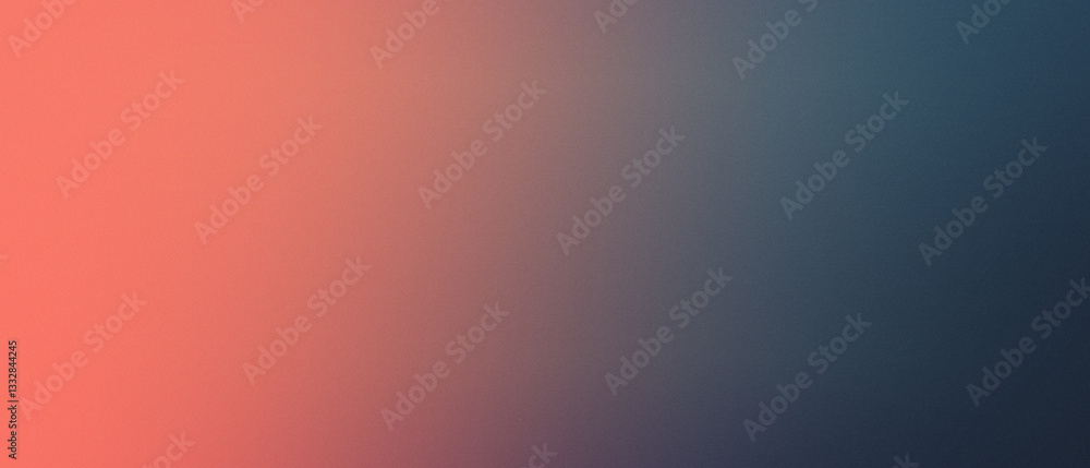 Poster Gradient background texture with soft transitions of coral and navy blue, ideal for abstract design, web backgrounds, and modern art projects.