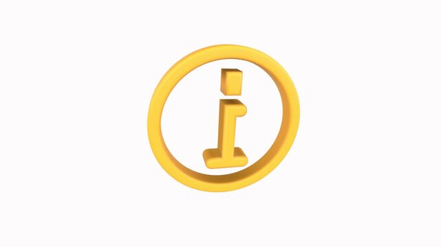 Yellow information symbol isolated on white background