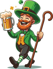 St Patrick's Day - walking with beer