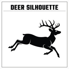 Deer Silhoutte Vector  Illustration to color Black on a white