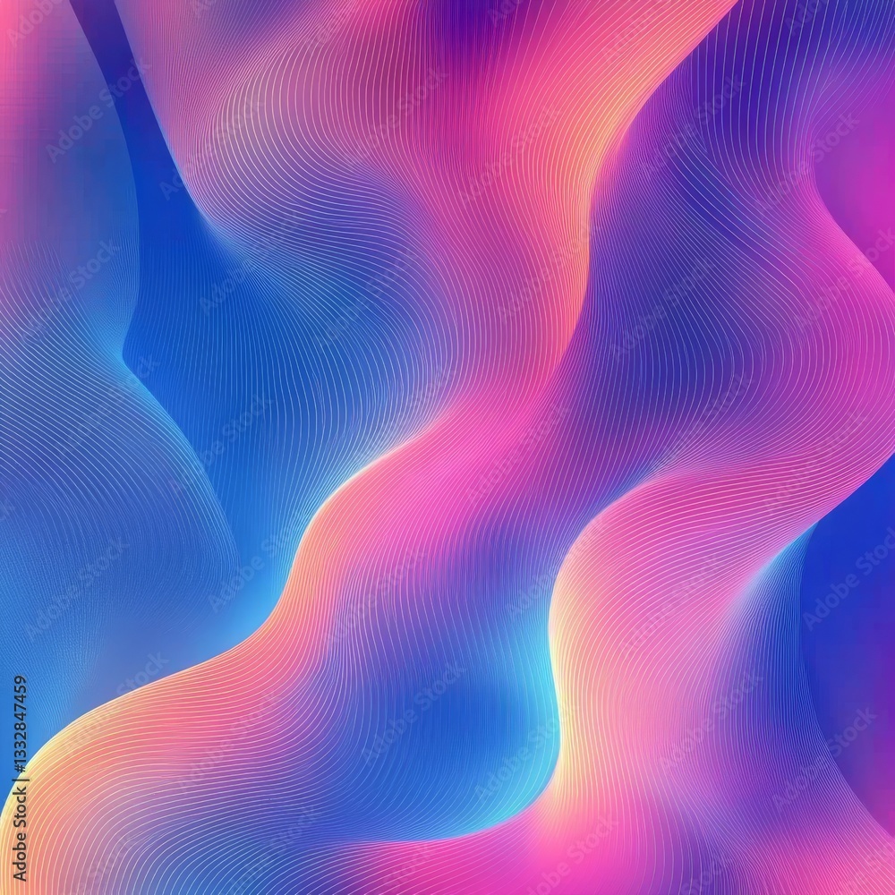 Poster colorful wavy lines: abstract background with fluid gradients and subtle texture for modern design
