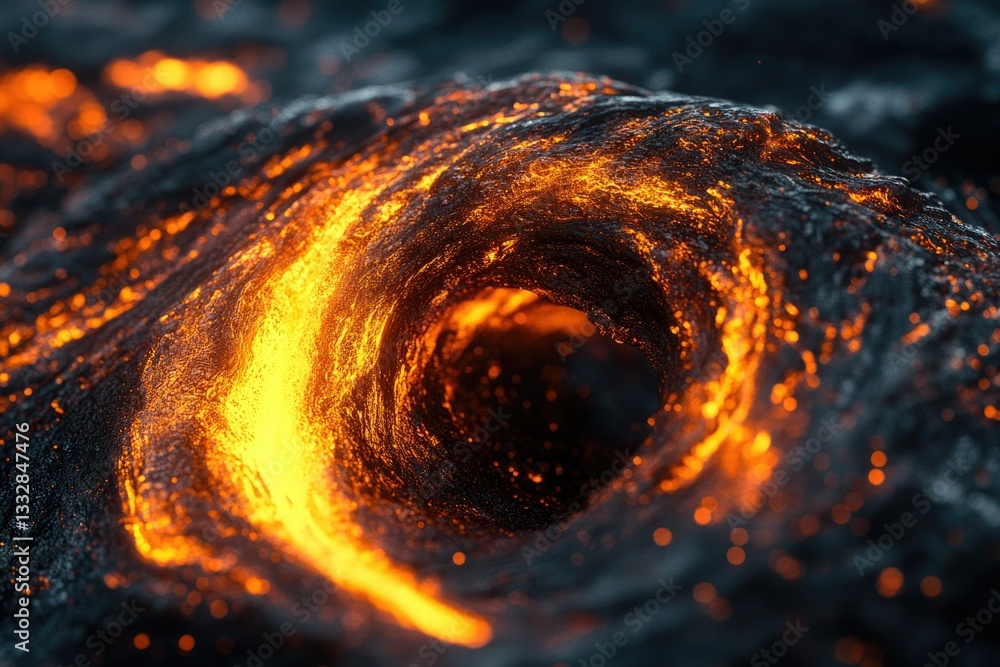 Poster Molten lava swirls in a fiery vortex, creating a mesmerizing and intense spectacle of nature's power.